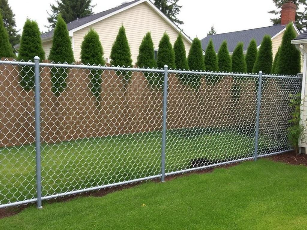 Chain link fence with privacy slats