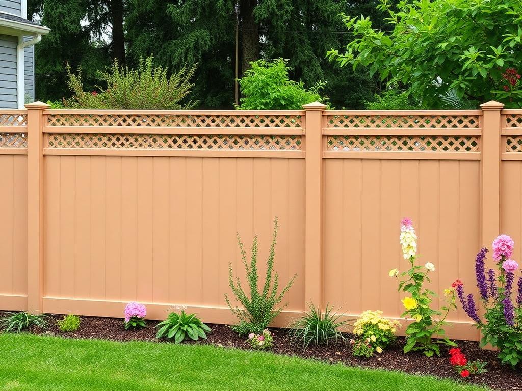 Vinyl semi-privacy fence with lattice top